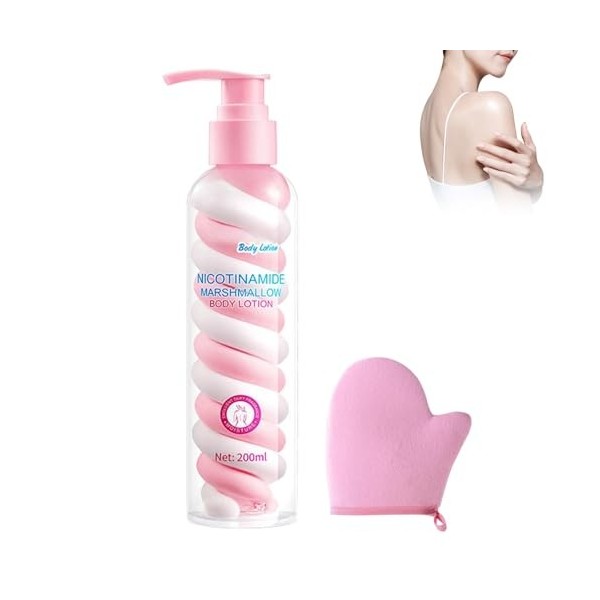 Lotion corporelle hydratante pour barbe à papa 200 ml, lait corporel rose, texture légère qui donne à la peau, lait corporel 