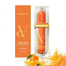Fengyang® Crème Eclat A La Vitamine C, Crème BB A La Vitamine C, Anti-cernes Hydratant Eclaircissant, Raffermit La Peau, Conv