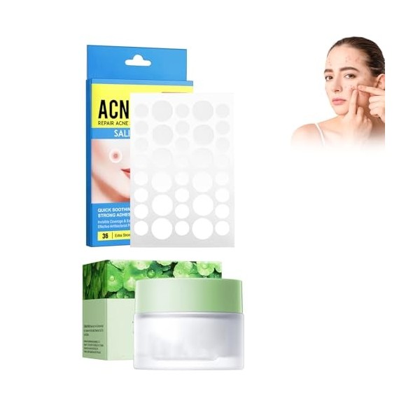 Eazerom Creme Acne Visage, Anti-Acné Crème, Anti Bouton Visage, Creme Anti Imperfection Face,Patch Bouton Anti-Acné Invisible