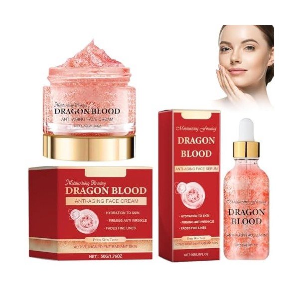 Zynewa Dragon Sang Crème hydratante et sérum anti-rides – Hydratant, pour une peau douce et ferme, réduit la pigmentation et 