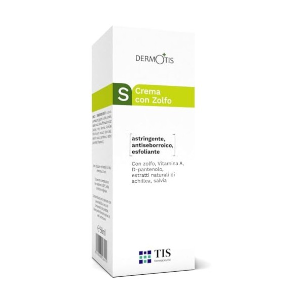 TIS Cream - Soufre 7%, Peaux Sujettes à lAcné, Points Noirs, Pores Dilatés, Boutones & Imperfections |Crème Pour Le Visage e