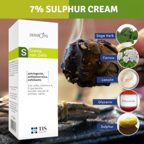 TIS Cream - Soufre 7%, Peaux Sujettes à lAcné, Points Noirs, Pores Dilatés, Boutones & Imperfections |Crème Pour Le Visage e