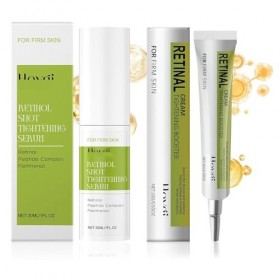 2 Pièces Retinol Shot Sérum, Retinol Tightening Booster, Crème Sérum Raffermissante au Rétinol, Rétrécit les Pores, Réduit le