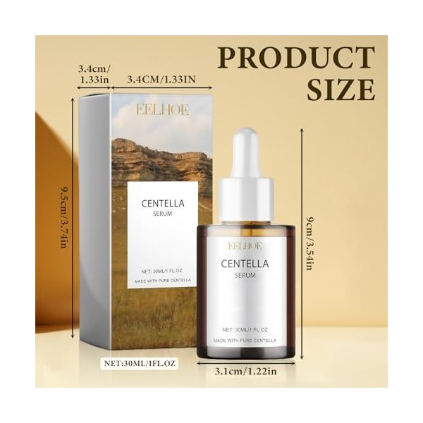 Centella Asiatica Serum, Centella Serum, Facial Visage, Contient de Lextrait de Asiatica, de Lacide Hyaluronique, de La Vit