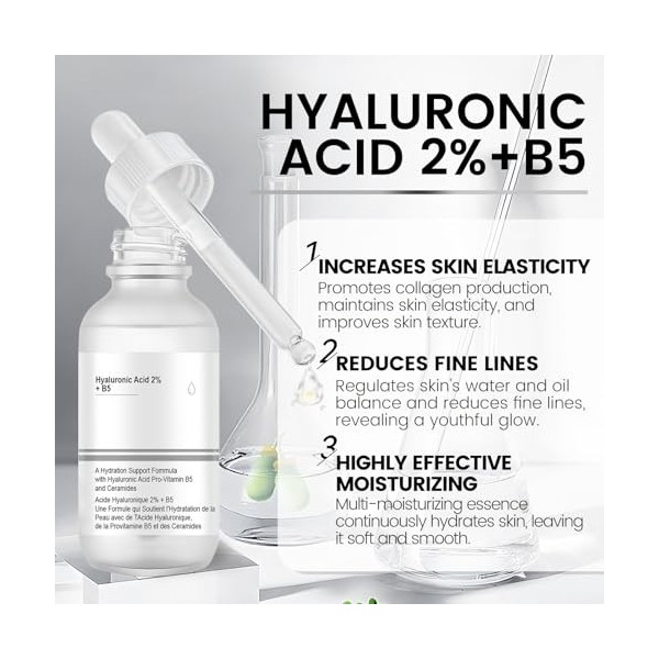 Acide Hyaluronique 2% + B5, Sérum acide hyaluronique, Acides Hyaluroniques Serum, Serum acides hyaluroniques Visage, pour Hyd