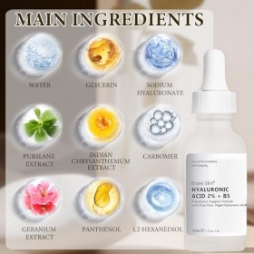 Hyaluronique Sérum Visage 2% + B5,Sérum Visage à lacide Hyaluronique,Anti Tache & Anti Age,Concentré Réhydratant 30 ml Crème ...