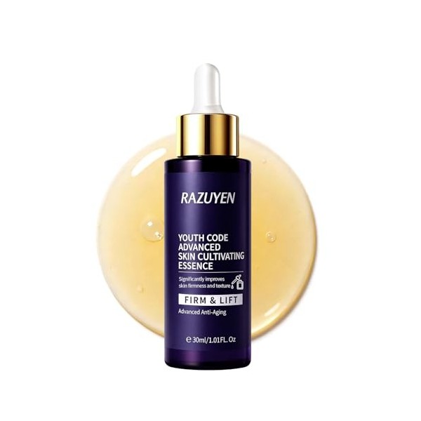 RAZUYEN Peptide Serum Visage, Apparence de la Peau Raffermie Sérum Collagene, Serum Hydratant Visage pour Tous Types de Peau,