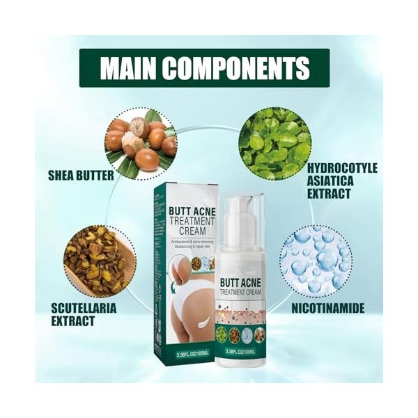 Crème Pour Éliminer Lacné Sur Les Fesses,Crème De Lacné Des Hanches,Traitement Pour Fesses,De La Peau Hydratante,Pours Tous
