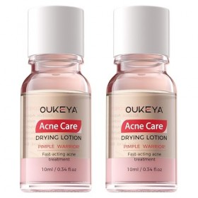 OUKEYA 2 x 10ml Lotion Visage Apaisante & Matifiante au Complexe Minéral et Niacinamide - Pour Peaux à Imperfections et Pores