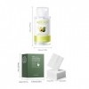 Hppsctink 300ml Lotion démaquillante à lavocat et 100pcs Cotons démaquillants à lavocat, huile nettoyante pour le visage, p