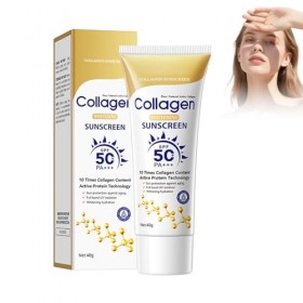 Crème solaire anti-âge, 40 g SPF 50+ PA++++Reorganize Collagène, crème solaire imperméable à leau, résistante à la transpira