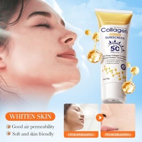 Crème solaire anti-âge, 40 g SPF 50+ PA++++Reorganize Collagène, crème solaire imperméable à leau, résistante à la transpira