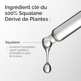 The Ordinary 100% Squalane Dérivé de Plantes, pour la peau et les cheveux, hydratation légère et protection de la barrière d