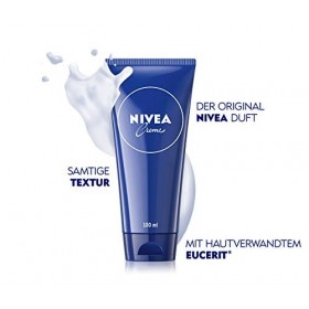 NIVEA Crème Tube de soin universel 100 ml , crème hydratante classique pour tous les types de peau, crème riche avec eucerit