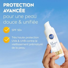 NIVEA SUN Sérum Primer Quotidien UV 2en1 SPF 50+ 1 x 30ml - Sérum Visage hydratant enrichi en Acide Hyaluronique - Base de 