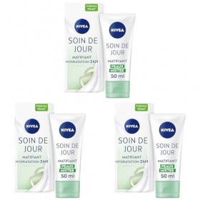 NIVEA Soin de Jour Essentials 24H Hydratation Intense + Matifiant 1 x 50 ml , crème hydratante visage, soin femme & homme en ...