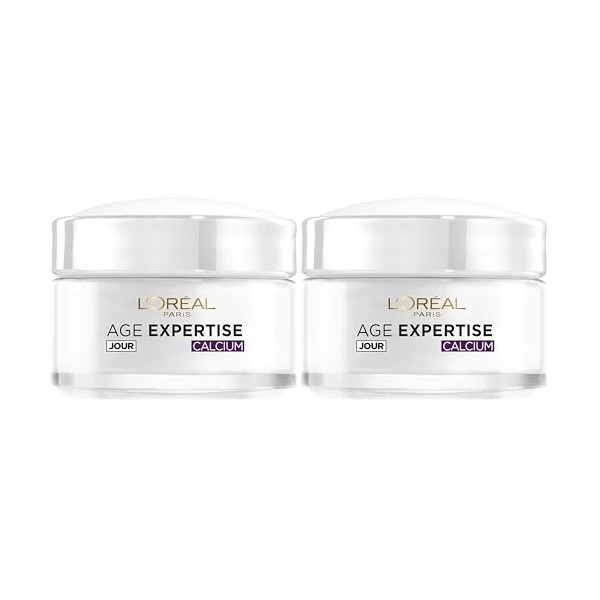 LOréal Paris - Crème de Jour Anti-Âge Fortifiante - Soin de Jour Redensifiant Anti-Rides Triple Action - Enrichi en Calcium ...