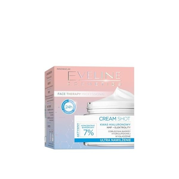 Eveline Cosmetics Face Therapy Professional - Crème Ultra Hydratante Shot pour Peaux Sèches et Très Sèches