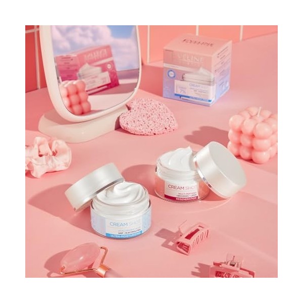 Eveline Cosmetics Face Therapy Professional - Crème Ultra Hydratante Shot pour Peaux Sèches et Très Sèches