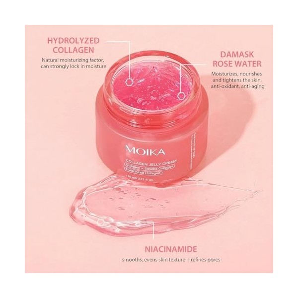 VRAIKO XUEYI Crème en Gelée de Collagène, Sérum Gel Booster de Collagène Hydrolysé pour Masseurs de Visage à Microcourant, Am