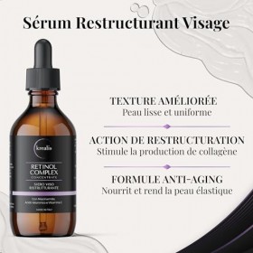 •100ml• Retinol Serum Visage, soins pour le visage avec Niacinamide, Acide Hyaluronique et Vitamine C, Sérum Rétinol Hydratan