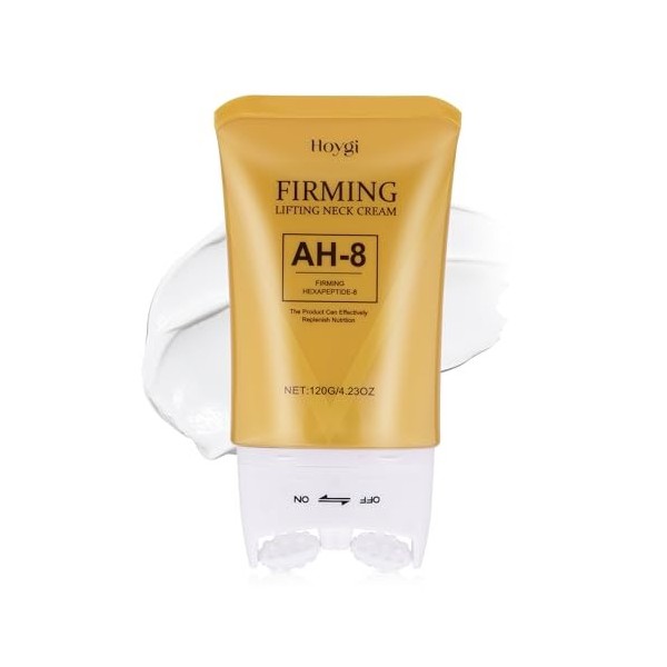 VRAIKO HOYGI AH-8 Crème raffermissante pour le cou Guasha 2 en 1 avec applicateur à rouleau, pour peau saggy, double chin, li