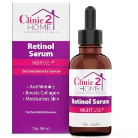 Sérum au rétinol Clinic2Home 30ml – Sérum visage anti-rides rapide. Stimule le collagène, hydrate, éclaircit & lisse la pea