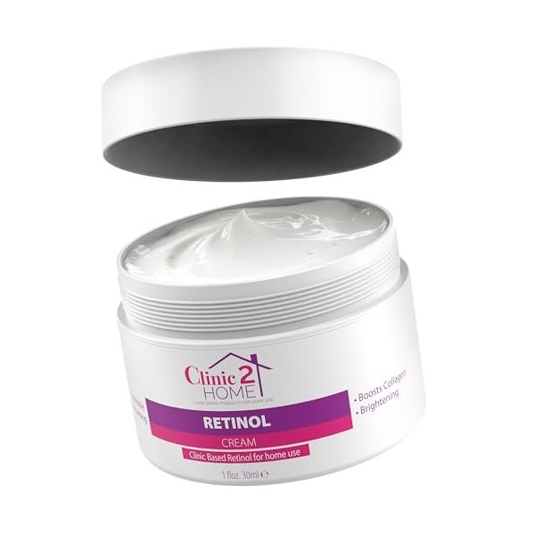 Sérum au rétinol Clinic2Home 30ml – Sérum visage anti-rides rapide. Stimule le collagène, hydrate, éclaircit & lisse la pea