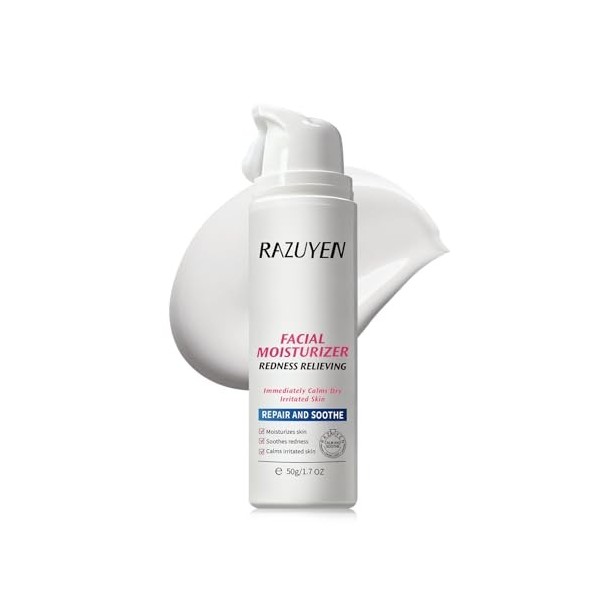 RAUYEN Crème de jour apaisante pour les veines rouges, crème hydratante pour la réparation des peaux sensibles sèches à très 