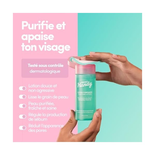 Merci Handy - Lotion Purifiante - 150 ml - Peau Purifiée et Matifiée Crème Jour et Nuit