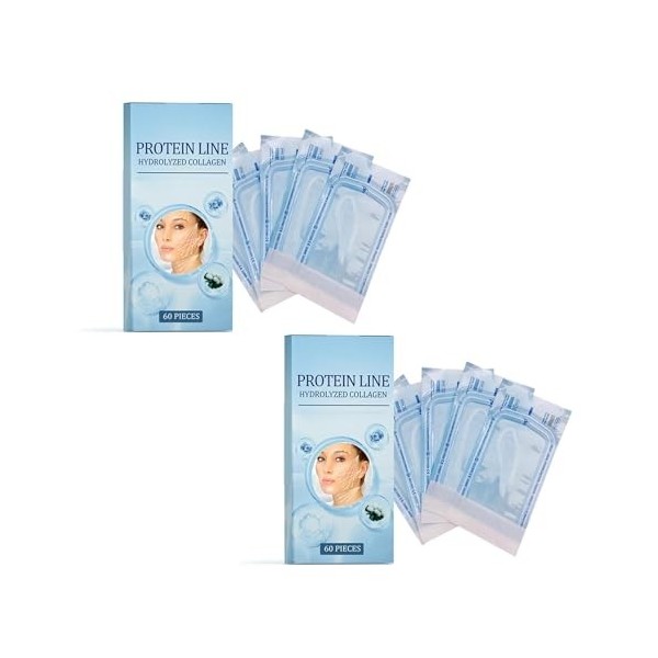Ligne de Lifting de Protéines, 60 Pieces Fil De Soie De Collagène Absorbants, Fil De Collagene Pour Le Visage, Hydrolyzed Col