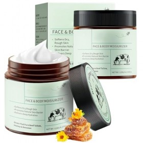 UptVin 2Pcs Beef Tallow Skin Care, Crème Hydratante Naturelle Suif de Bœuf Bio Baume de Suif de Bœuf au Miel pour le Visage e
