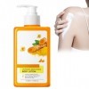 Hppsctink Lait corporel au curcuma, 300ml Lotion corporelle blanchissante au curcuma, Peau lisse, Améliore la sécheresse et l