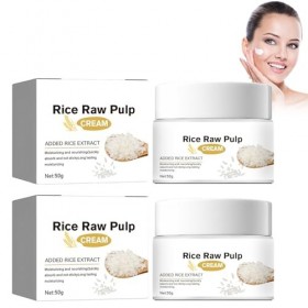 Hppsctink 2pcs Crème pour le visage au riz, Crème réparatrice au riz, Réduit lapparence des ridules sur le visage, Réparer l
