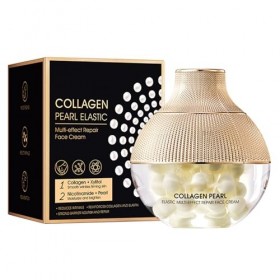 Crème Réparatrice de Perles, Crème pour le Visage Avec Collagène Hydrolysé et Niacinamide, Crème Hydratante, Répare la Peau, 