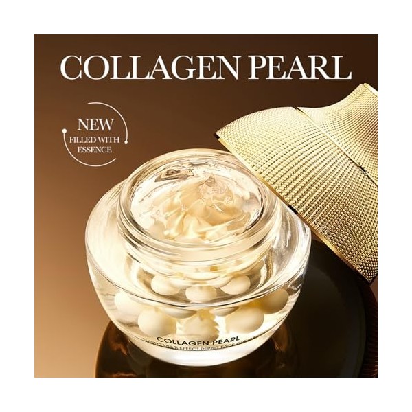 Crème Réparatrice de Perles, Crème pour le Visage Avec Collagène Hydrolysé et Niacinamide, Crème Hydratante, Répare la Peau, 