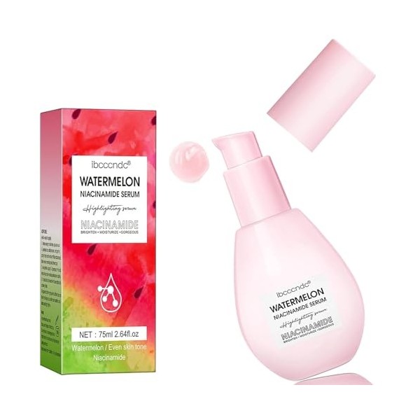 ieron Serums Watermelon Glow Niacinamide Sérum hydratant léger pour le visage et surligneur liquide damorçage