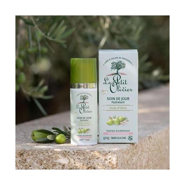 LE PETIT OLIVIER - Soin De Jour - Hydratant - Huile dOlive - Peaux Normales à Sèches - 97% DOrigine Naturelle - Sans Silico C...