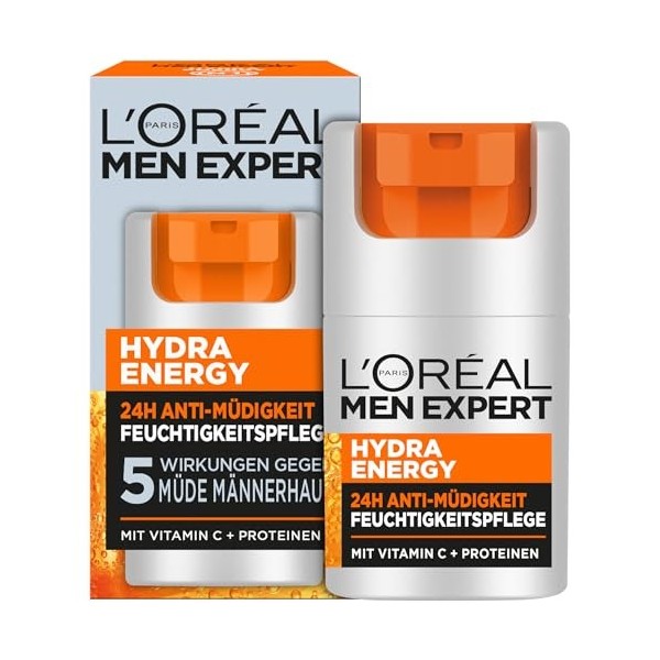 LOréal Men Expert Hydra Energy Soin du visage contre la peau fatiguée pour homme Crème hydratante 24H anti-fatigue pour homm ...