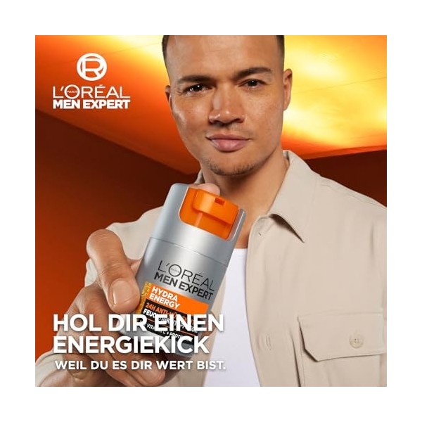LOréal Men Expert Hydra Energy Soin du visage contre la peau fatiguée pour homme Crème hydratante 24H anti-fatigue pour homm ...
