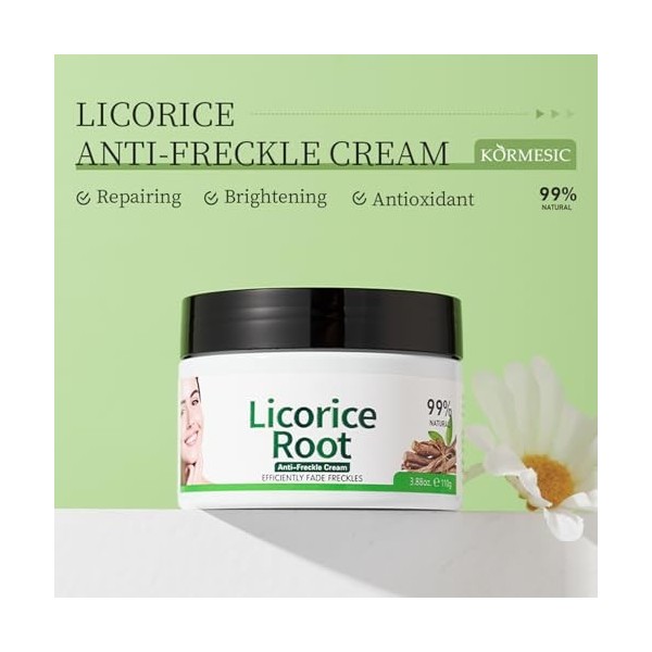 Hinapan Crème Anti-Taches à la Racine de Réglisse, Traitement Éclaircissant et Unifiant, Atténue les Pigmentations, Inhibe la