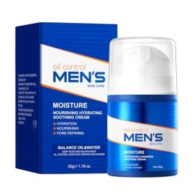Hinapan Crème Hydratante Apaisante pour Homme 50g, Soin Nutrissant Équilibrant, Régule la Production de Sébum, Apaise et Adou