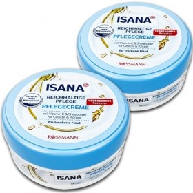 ISANA Lot de 2 crèmes de soin riches 2 x 200 ml