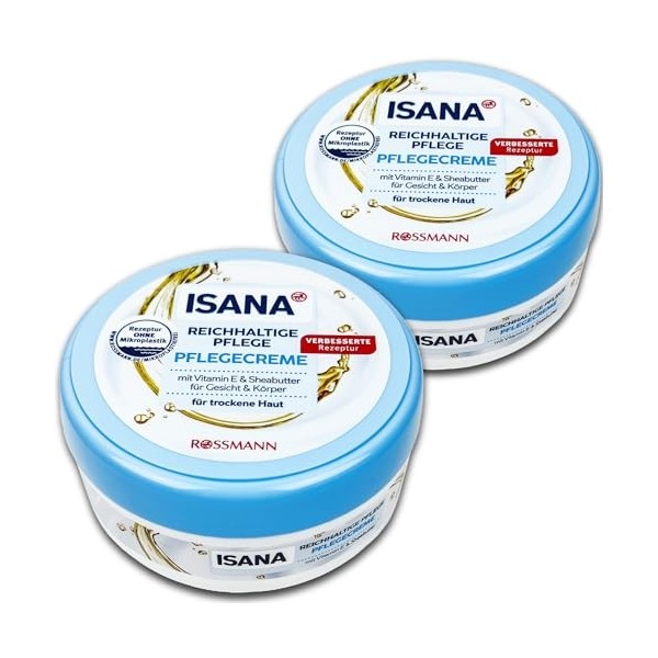 ISANA Lot de 2 crèmes de soin riches 2 x 200 ml
