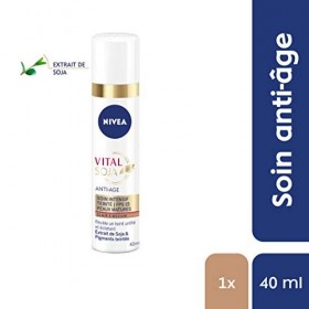 NIVEA Vital Soja Anti-Âge Soin Intensif Teinté Clair à Medium FPS 15 1x40 ml , sérum anti-âge enrichi en Soja & pigments tei