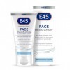 E45 Face hydratant 50ml - Crème pour le visage pour hydratation durable pour la peau sèche et sensible, dermatite et crème d
