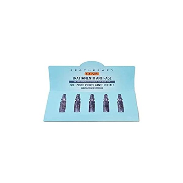 Guam Ampoules Visage Anti-Âge SeaTherapy - Traitement de Choc Anti-Âge - Soins pour le Visage - Solution Repulpante - Hydrata