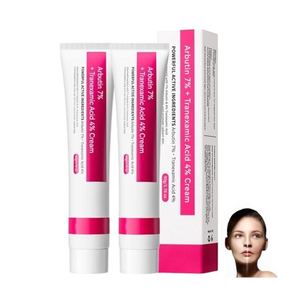 Crème Arbutine 7% + Acide Tranexamique 4%,70000ppm Arbutine,40000ppm Txa,Creme Eclaircissante Peau Noir Puissant,Creme Coreen...