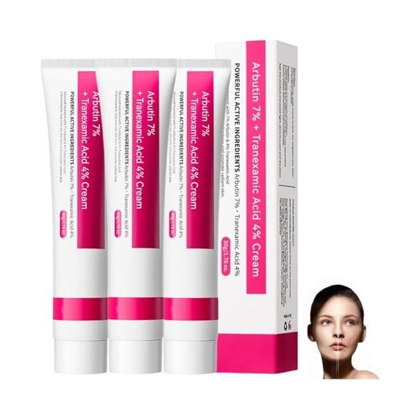 Crème Arbutine 7% + Acide Tranexamique 4%,70000ppm Arbutine,40000ppm Txa,Creme Eclaircissante Peau Noir Puissant,Creme Coreen...
