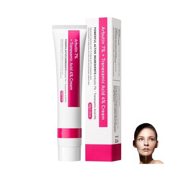 Crème Arbutine 7% + Acide Tranexamique 4%,70000ppm Arbutine,40000ppm Txa,Creme Eclaircissante Peau Noir Puissant,Creme Coreen...